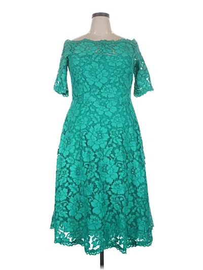Pre-owned Teri Jon Cocktail Dress In Teal