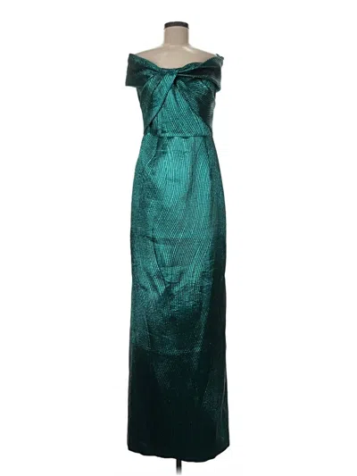 Pre-owned Teri Jon Cocktail Dress In Teal