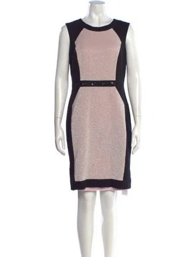 Pre-owned Teri Jon Colorblock Pattern Knee-length Dress In Multicolor