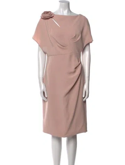 Pre-owned Teri Jon Cowl Neck Knee-length Dress W/ Tags In Pink