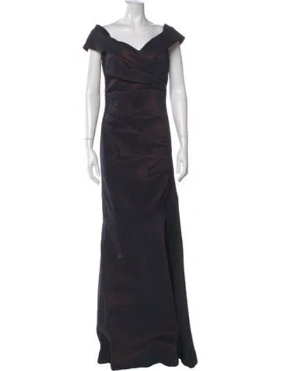 Pre-owned Teri Jon Cowl Neck Long Dress W/ Tags In Blue