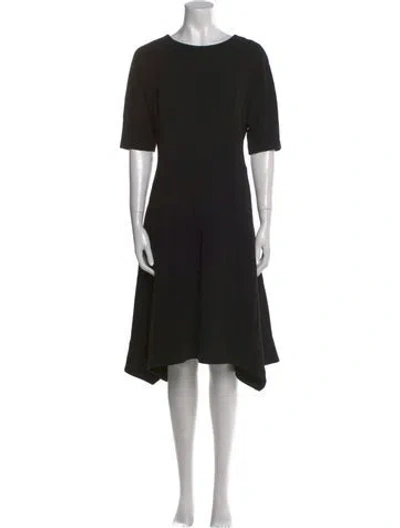 Pre-owned Teri Jon Crew Neck Knee-length Dress In Black