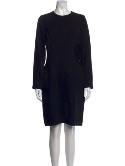 Pre-owned Teri Jon Crew Neck Knee-length Dress In Black