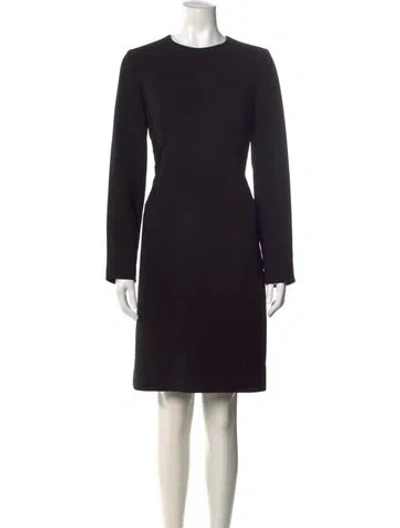 Pre-owned Teri Jon Crew Neck Knee-length Dress In Black