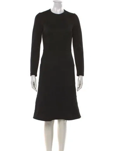 Pre-owned Teri Jon Crew Neck Knee-length Dress In Black