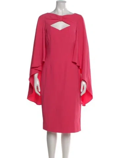 Pre-owned Teri Jon Crew Neck Knee-length Dress In Pink