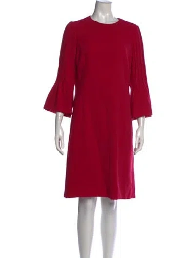 Pre-owned Teri Jon Crew Neck Knee-length Dress In Red