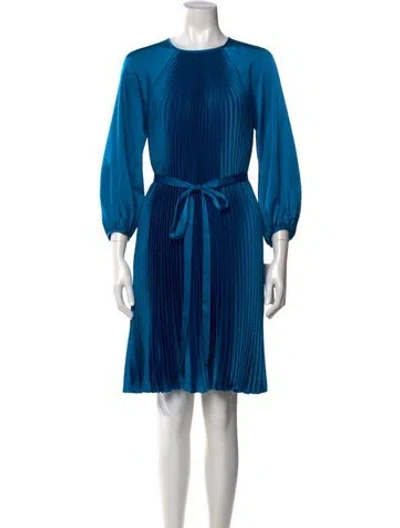 Pre-owned Teri Jon Crew Neck Knee-length Dress W/ Tags In Blue
