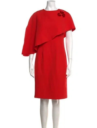 Pre-owned Teri Jon Crew Neck Knee-length Dress W/ Tags In Pink