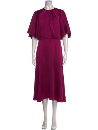 Pre-owned Teri Jon Crew Neck Long Dress In Purple