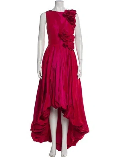Pre-owned Teri Jon Crew Neck Long Dress W/ Tags In Red