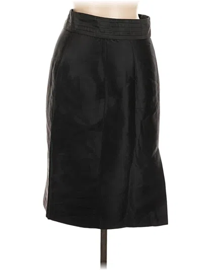 Pre-owned Teri Jon Faux Leather Skirt In Black