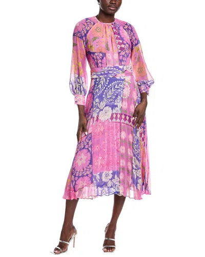 TERI JON FLORAL PLEATED DRESS