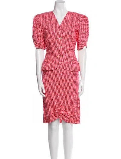 Pre-owned Teri Jon Floral Print Dress Set In Red