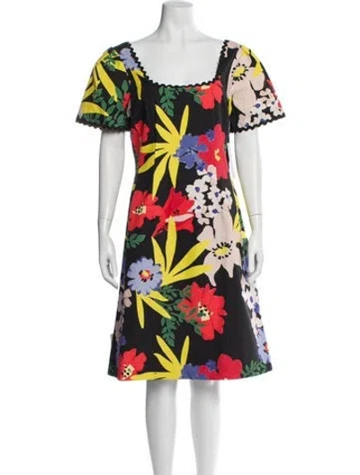 Pre-owned Teri Jon Floral Print Knee-length Dress In Multi
