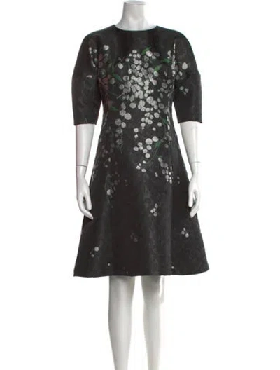 Pre-owned Teri Jon Floral Print Knee-length Dress In Multi