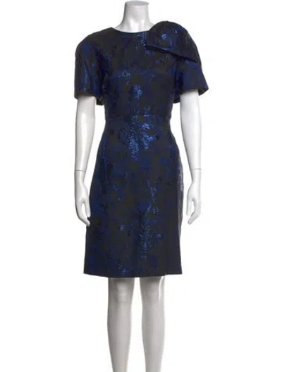Pre-owned Teri Jon Floral Print Knee-length Dress In Multi