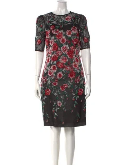 Pre-owned Teri Jon Floral Print Knee-length Dress W/ Tags In Multi