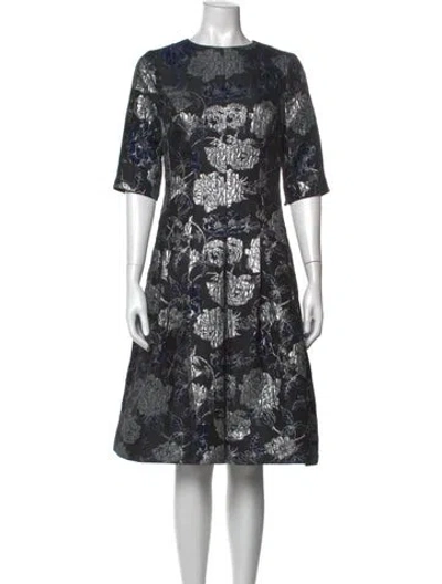 Pre-owned Teri Jon Floral Print Knee-length Dress W/ Tags In Multicolor