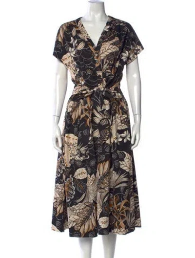 Pre-owned Teri Jon Floral Print Long Dress