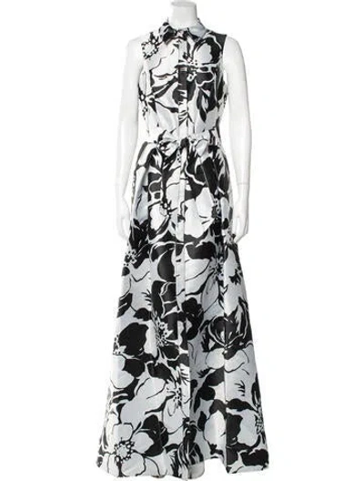 Pre-owned Teri Jon Floral Print Long Dress In Multi
