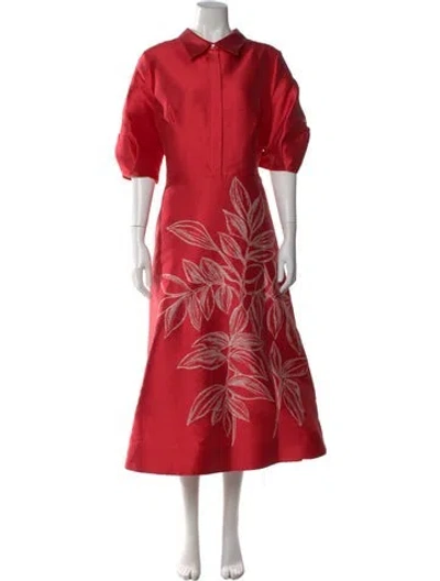 Pre-owned Teri Jon Floral Print Long Dress In Multi