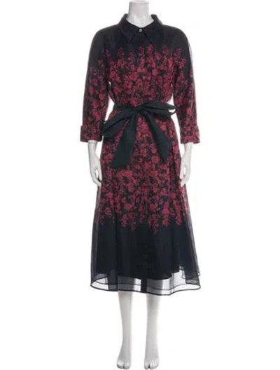 Pre-owned Teri Jon Floral Print Long Dress In Multi