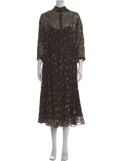 Pre-owned Teri Jon Floral Print Mini Dress In Multi