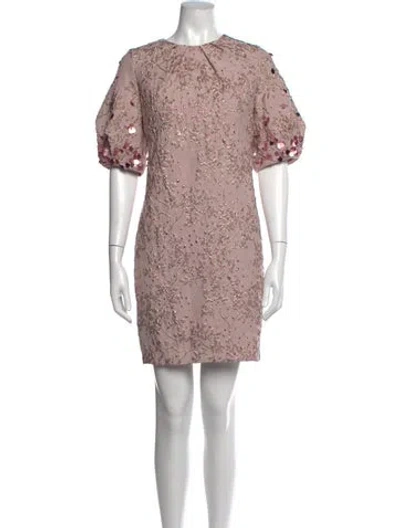 Pre-owned Teri Jon Floral Print Mini Dress In Purple