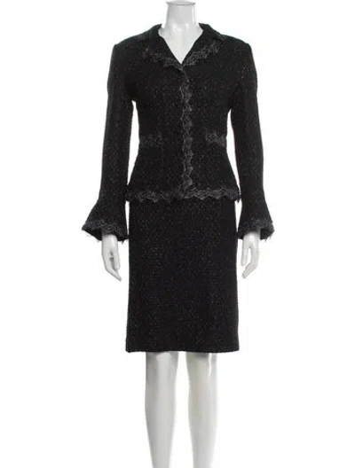 Pre-owned Teri Jon Glitter Accents Skirt Suit In Multi