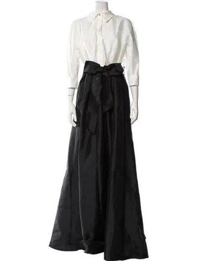 Pre-owned Teri Jon Halterneck Long Dress In Black