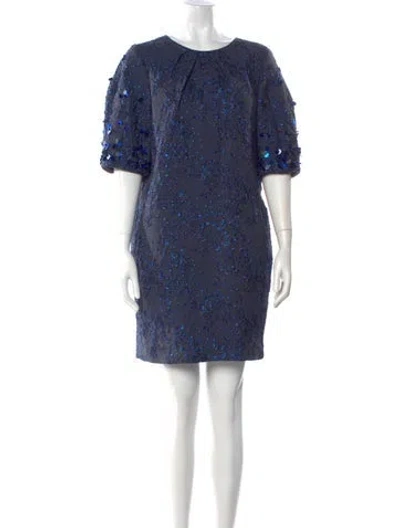 Pre-owned Teri Jon Jacquard Mini Dress