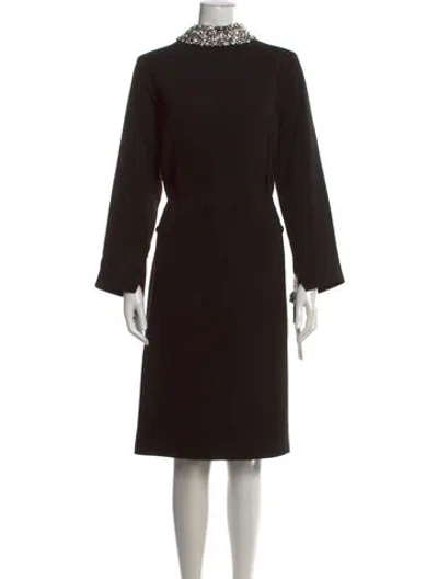Pre-owned Teri Jon Knee-length Dress In Black