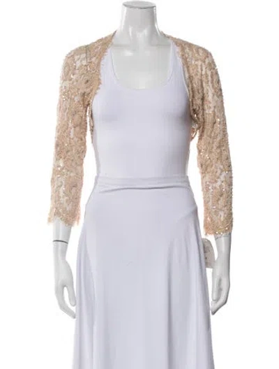 Pre-owned Teri Jon Lace Pattern Bolero W/ Tags In Multicolor