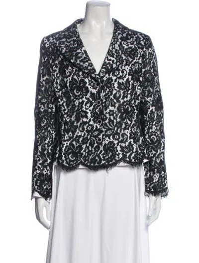 Pre-owned Teri Jon Lace Pattern Evening Jacket In Black
