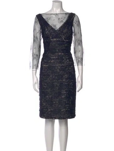 Pre-owned Teri Jon Lace Pattern Knee-length Dress