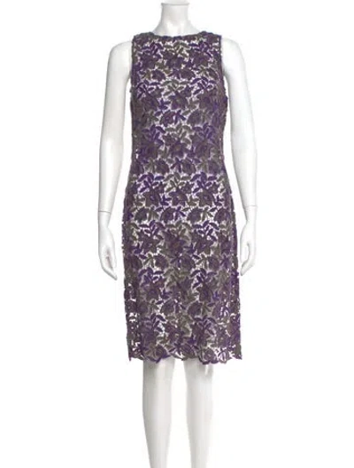 Pre-owned Teri Jon Lace Pattern Knee-length Dress In Multi