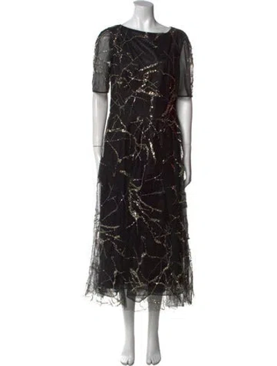 Pre-owned Teri Jon Lace Pattern Long Dress In Multi