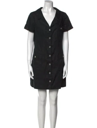 Pre-owned Teri Jon Linen Mini Dress In Black