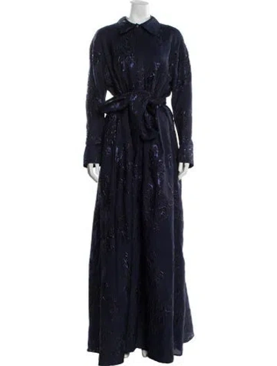 Pre-owned Teri Jon Long Dress In Blue