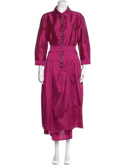 Pre-owned Teri Jon Long Dress In Pink