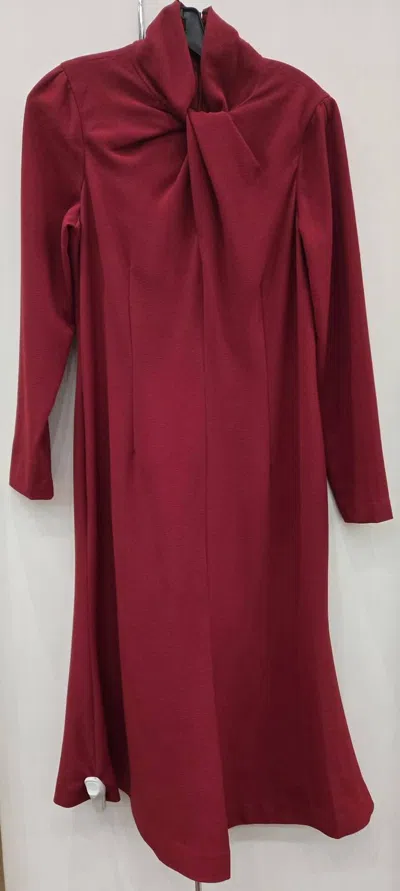 Teri Jon Long Sleeves Dress In Red