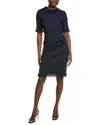 Teri Jon Short Sleeve Midi Dress In Blue