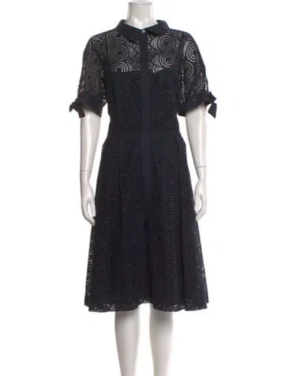 Pre-owned Teri Jon Midi Length Dress In Blue