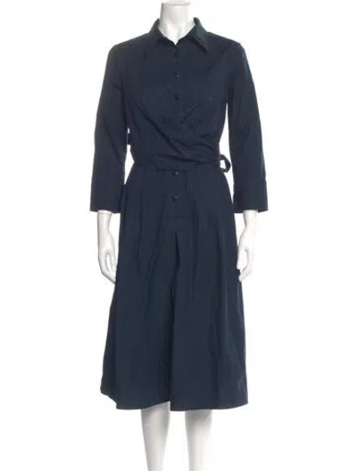 Pre-owned Teri Jon Midi Length Dress In Blue