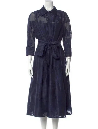 Pre-owned Teri Jon Midi Length Dress In Blue