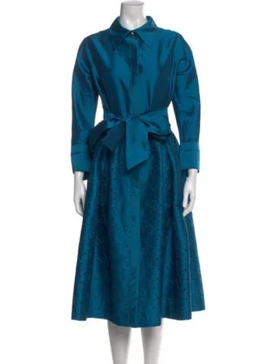 Pre-owned Teri Jon Midi Length Dress In Blue