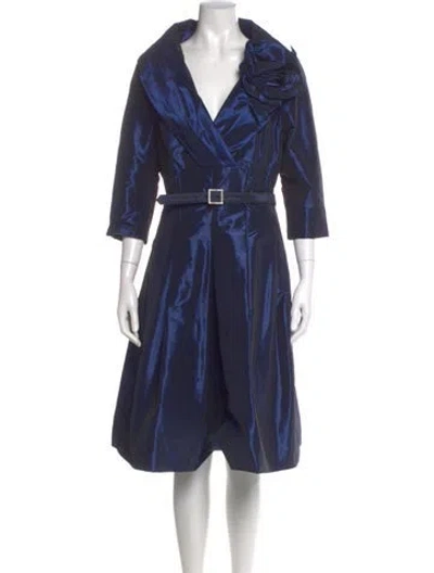 Pre-owned Teri Jon Midi Length Dress In Blue