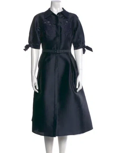 Pre-owned Teri Jon Midi Length Dress In Blue