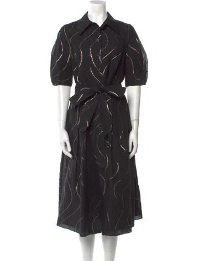 Pre-owned Teri Jon Midi Length Dress In Brown